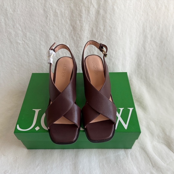 New! J.Crew Dylan Crisscross Block-Heel Sandals, Color: Ganache Sz: 6.5 - Picture 5 of 11